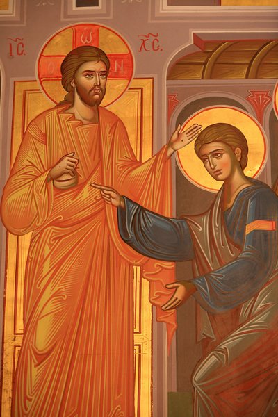 Řecká ortodoxní ikona znázorňující Krista ukazující jeho rány Thessaloniki Řecko od Unbekannt
