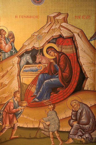Řecká ortodoxní ikona znázorňující Kristovo narození Thessalonique Grece od Unbekannt