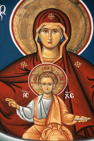 Řecká ortodoxní ikona zobrazující Pannu a dítě Soluň Řecko od Unbekannt