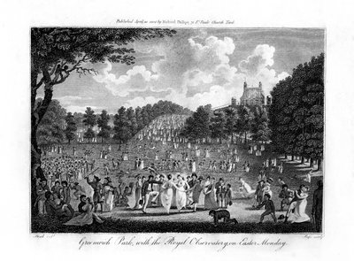 Greenwichský park s Královskou observatoří, na Velikonoční pondělí, Londýn, 1804 od Unbekannt
