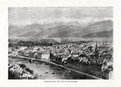 Grenoble a Alpy v Belledonne, Francie, 1879 od Unbekannt