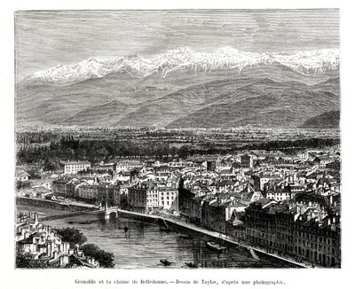 Grenoble z oblasti Belledonne, Francie, 1886 od Unbekannt