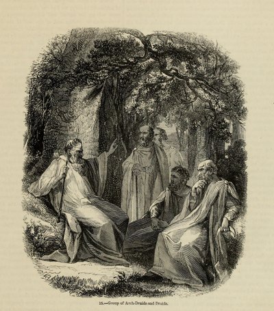 Skupina arcidruidů a druidů z knihy Stará Anglie: Obrazové muzeum, 1845 od Unbekannt