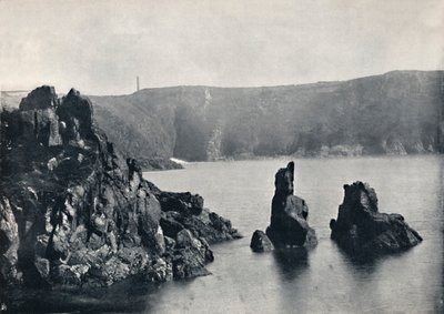 Guernsey - Moulin Huet Bay, se psími a lvími skalami, 1895 od Unbekannt