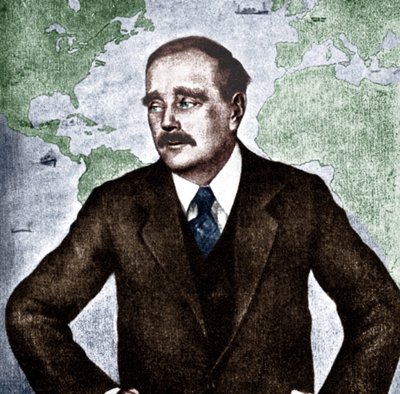 H G Wells - portrét anglického romanopisce, novináře, sociologa a historika, c. 1933. 21. září 1866 - 13. srpna 1946. Válka světů. od Unbekannt