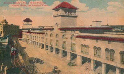 Havana: Celnice a přístav v San Franciscu. Custom House, San Francisco Wharf, Kuba, c1910 od Unbekannt