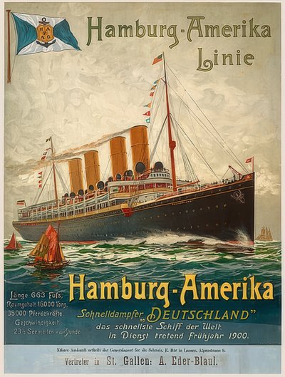 Linka Hamburk-Amerika. Německo, Hamburk, 1899 od Unbekannt
