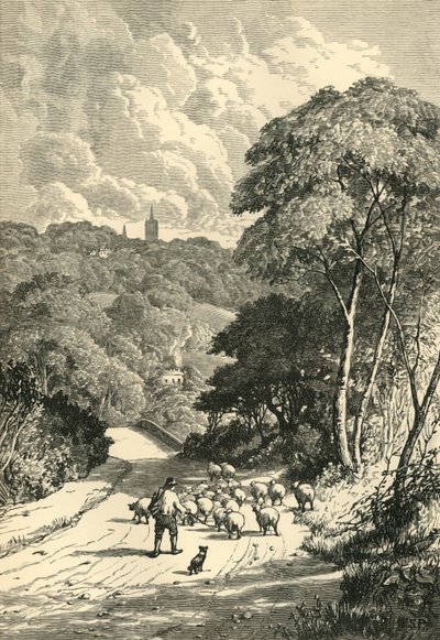 Hampstead, z Kilburn Road, c1876. od Unbekannt