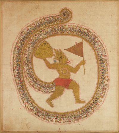 Hanuman Bearing the Mountaintop with Medicinal Herbs, ca. 1800. od Unbekannt