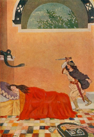 „Byl zděšen, když viděl hada na zdi“, 1917. od Unbekannt