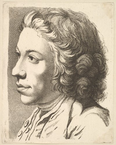 Hlava muže z profilu, z Livre de Têtes Gravées dapres F. Boucher et Autres..., 18. století. od Unbekannt