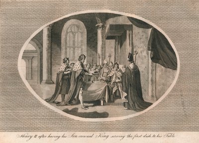 Jindřich II. poté, co nechal svého syna korunovat králem, podával na svůj stůl první jídlo, 1170 1793 od Unbekannt