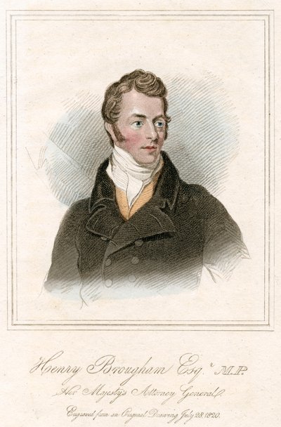 Henry Peter Brougham, 1. baron Brougham a Vaux, skotský právník a politik, c1820 od Unbekannt