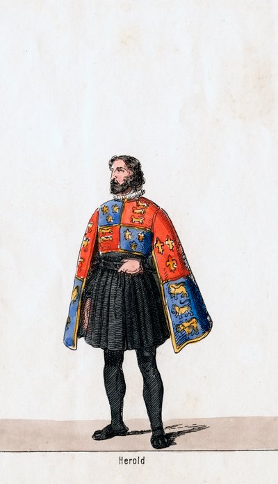 Herald, návrh kostýmů pro Shakespearovu hru, Jindřich VIII., 19. století od Unbekannt