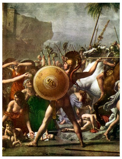 Uctívání hrdinů: detail z The Intervention of the Sabine Women, 1799 1956 od Unbekannt