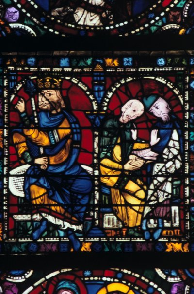 Herodes a jeho rádci, barevné sklo, katedrála v Chartres, Francie, 1145-1155 od Unbekannt