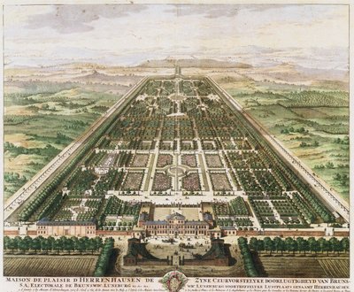 Herrenhausen: Zámek a zahrady, c. 1745 od Unbekannt
