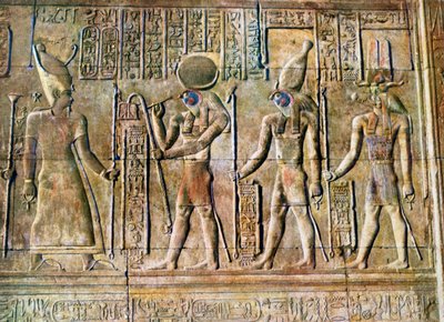 Hieroglyfický reliéf, chrám Kom Ombo, Egypt, 20. století od Unbekannt