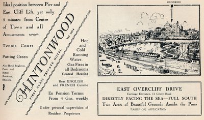 Hintonwood - First Class Private Hotel, 1929 od Unbekannt