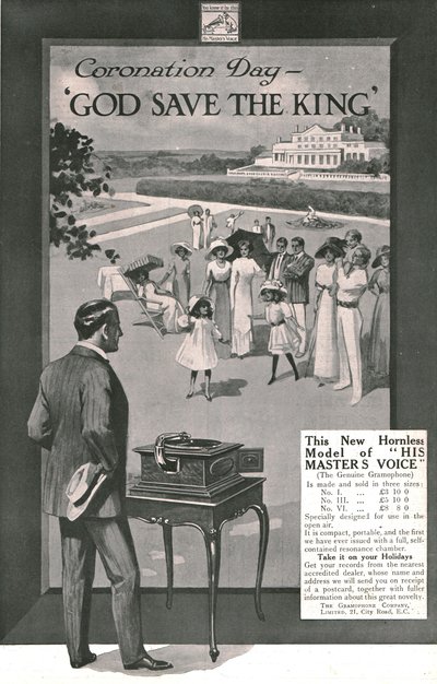 Reklama na jeho Masters Voice, 1911. od Unbekannt