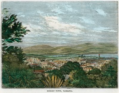 Město Hobart, Tasmánie, Austrálie, c1880 od Unbekannt