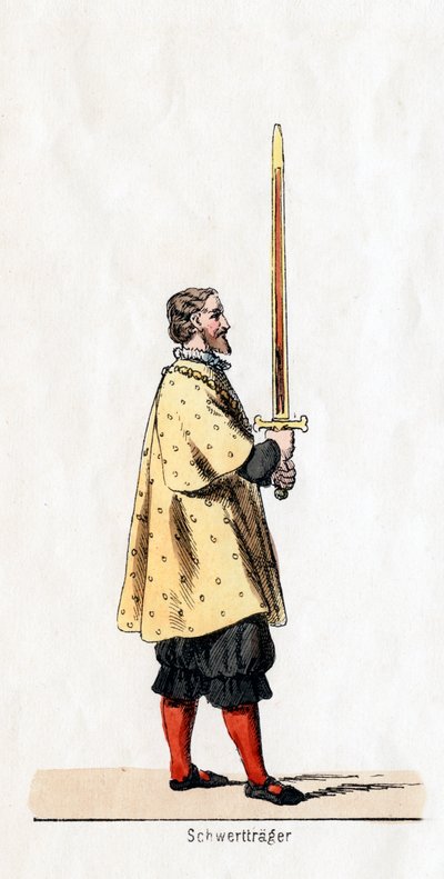 Držitel meče, kostýmní návrh pro Shakespearovu hru, Jindřich VIII., 19. století od Unbekannt