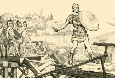 Horatius Cocles bránící most, 1890. od Unbekannt