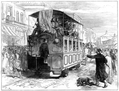 Tramvaj tažená koňmi, Konstantinopol, 1877 od Unbekannt