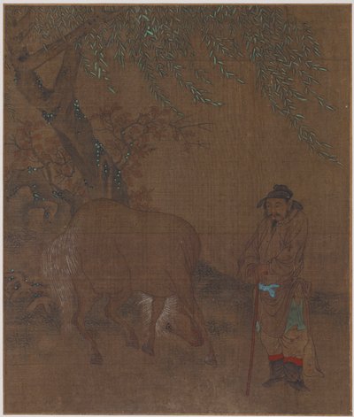 Kůň a ženich pod vrbou, možná dynastie Ming, 1368-1644. od Unbekannt
