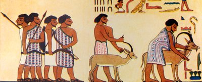 Jak starověký Egypťan maloval příchod Izraelitů do Egypta, c1930. od Unbekannt