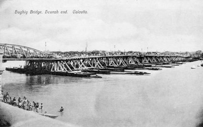 Howrah Bridge přes řeku Hooghly, Kalkata, Indie, počátek 20. století od Unbekannt