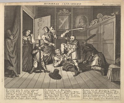 Hudibras Catechized Plate 9: Illustrations to Samuel Butlers Hudibras, 1725-30. od Unbekannt