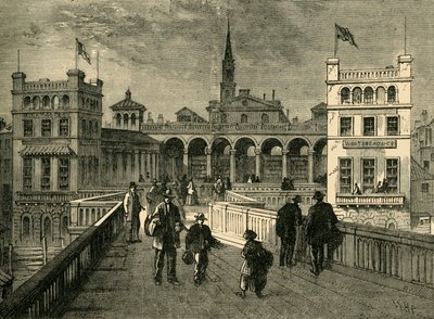 Hungerford Market, od mostu, v roce 1850, 1881. od Unbekannt
