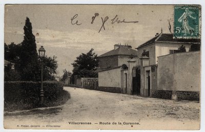 Ile de France, Val de Marne (94), Villecresnes: Garenne road - Pohlednice z roku 1909 od Unbekannt