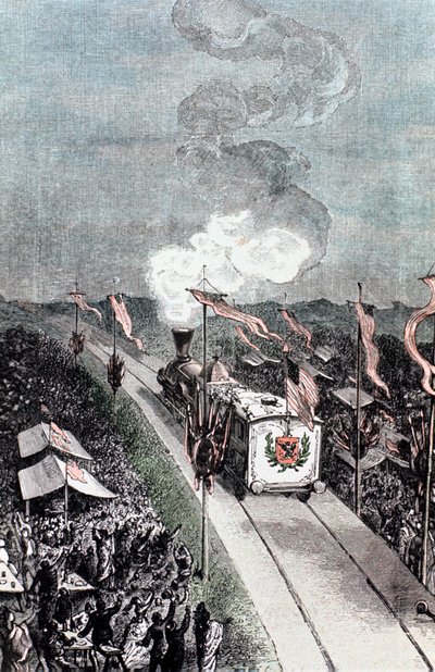 Ilustrace ze Země na Měsíc od Julese Verna, 1865 od Unbekannt