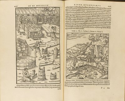 Ilustrace z De re metallica libri XII od Georgiuse Agricoly, 1556 od Unbekannt
