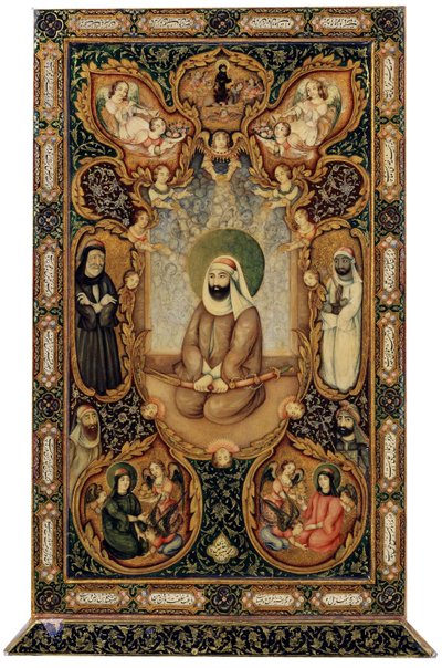 Imám Ali Ali ibn Abi Talib se svými syny Hasanem a Husaynem, 1871. od Unbekannt