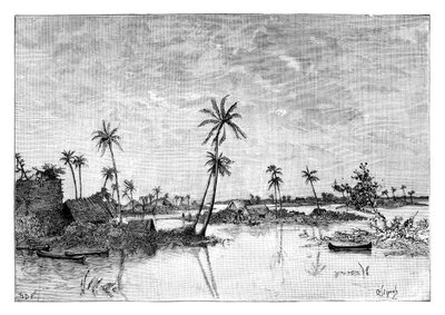 Indická osada na ostrovech San Blas Bay, c1890 od Unbekannt