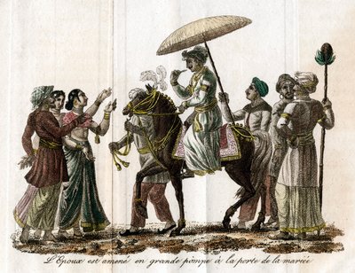 Indický svatební průvod, c19. století od Unbekannt