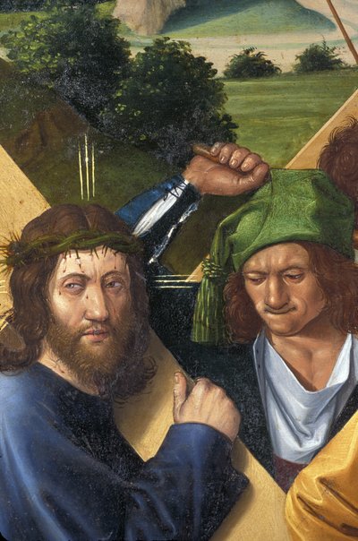 Indre et Loire N * 177 - Chateau de Loches - Detail oltářního obrazu ukřižování - Ecole de Jean Fouquet - 1485 - od Unbekannt