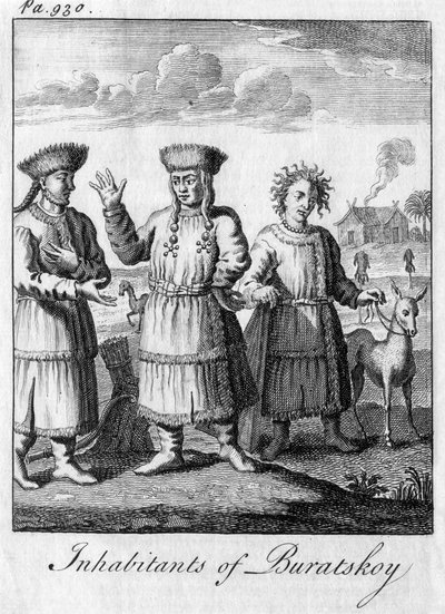Obyvatelé Buratskoy, c18. století od Unbekannt