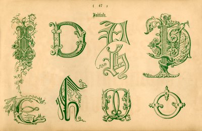 Iniciály, 1862 od Unbekannt