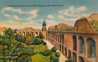 Uvnitř ruin Fort Jefferson Dry Tortugas, Key West, Florida, c1940 od Unbekannt