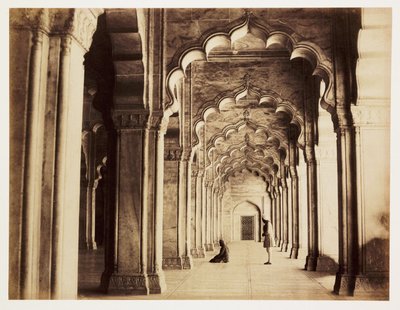 Interiér perlové mešity v Agra (Indie), kolem roku 1865, postavená z mramoru v letech 1646-1653 od Unbekannt
