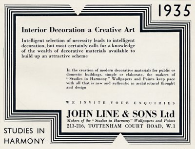 Dekorace interiéru a kreativní umění - John Line & Sons Ltd, 1935 od Unbekannt