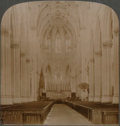 Interiér nejlepší gotická stavba v USA – Katedrála svatého Patrika, New York, c1900 od Unbekannt