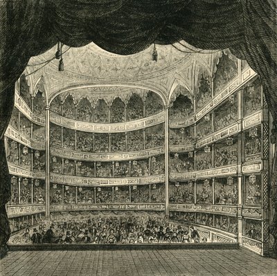Interiér divadla Drury Lane, 1804, 1881. od Unbekannt