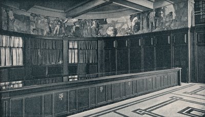 Interiér nových londýnských kanceláří Grand Trunk Railways s temperovým vlysem od Franka Brangwyna, c1909 od Unbekannt