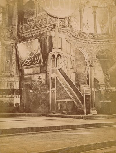 Interiér Hagia Sophia, Istanbul, Turecko, 19. století. od Unbekannt