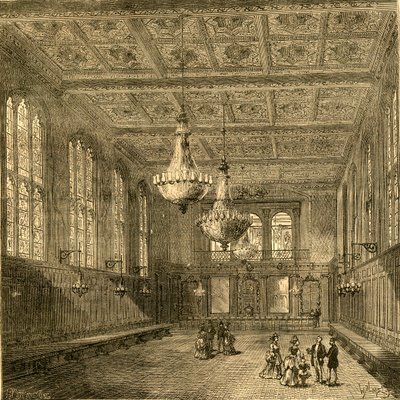 Interiér Merchant Taylors Hall, 1897. od Unbekannt